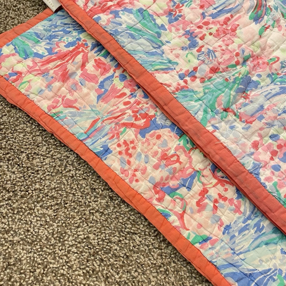 POTTERY BARN Lilly Pulitzer FAN SEA PANTS Full/ Queen Quilt Comforter 108x92 - Picture 16 of 16